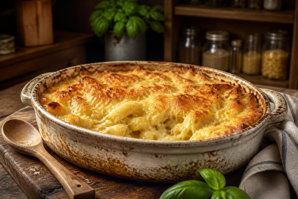 découvrez notre recette de gratin de pâtes, un plat réconfortant à l'ancienne, savoureux et facile à préparer pour toute la famille.