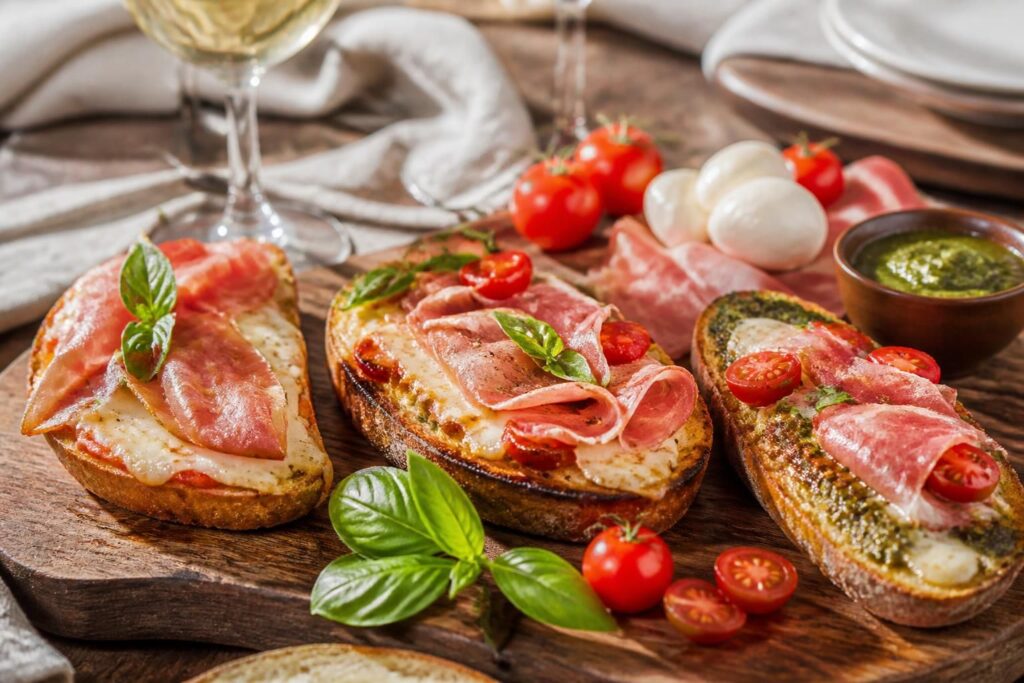 Bruschetta jambon mozza : recettes au four, air fryer et avec pesto pour vos apéros