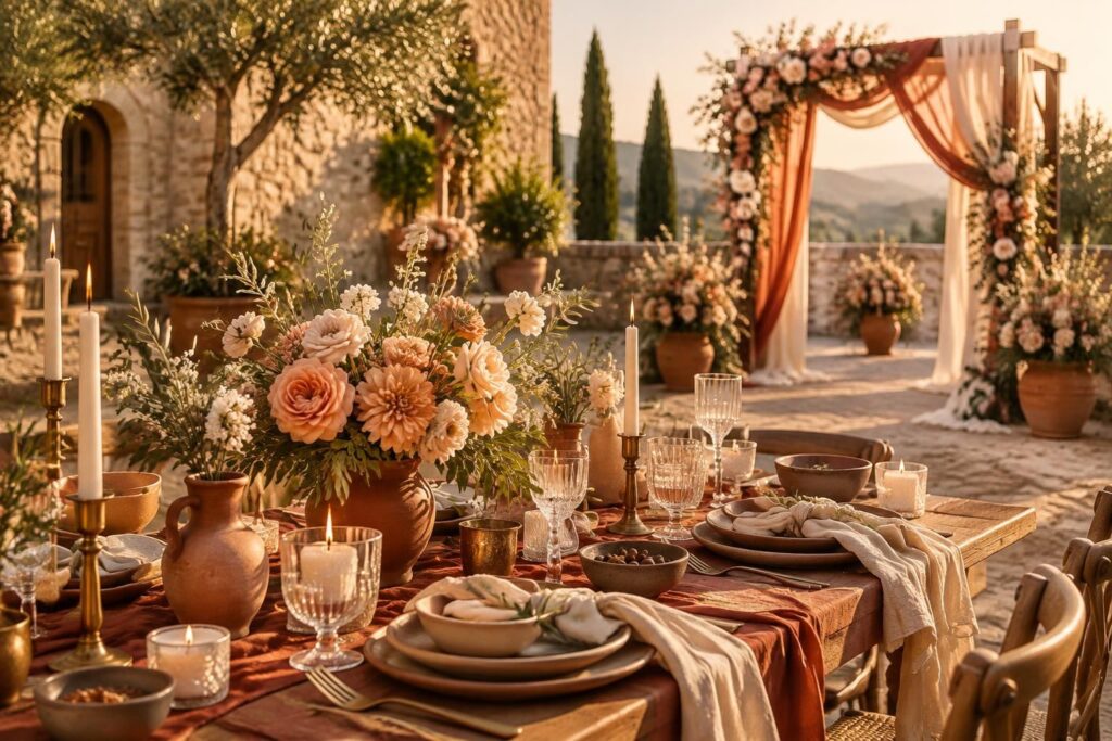 Couleur terracotta : nuances, associations déco et inspirations mariage
