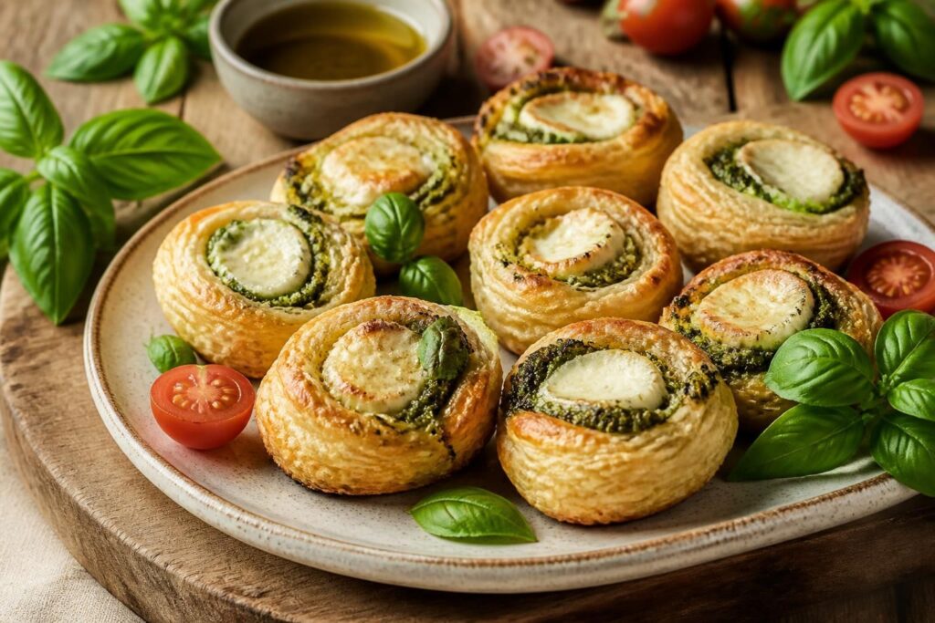 Feuilleté pesto : recettes rapides et savoureuses pour l’apéro avec mozzarella ou chèvre