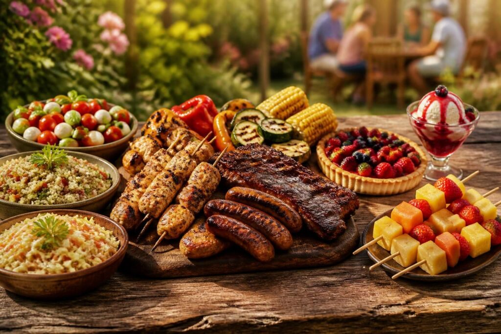 découvrez des idées barbecue originales pour composer un menu complet, des salades fraîches aux desserts gourmands, parfaits pour vos repas en plein air.