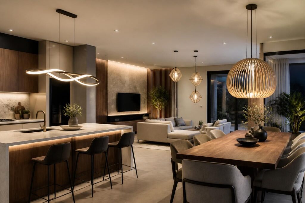 Luminaire suspension design : idées modernes pour cuisine, salon et salle à manger