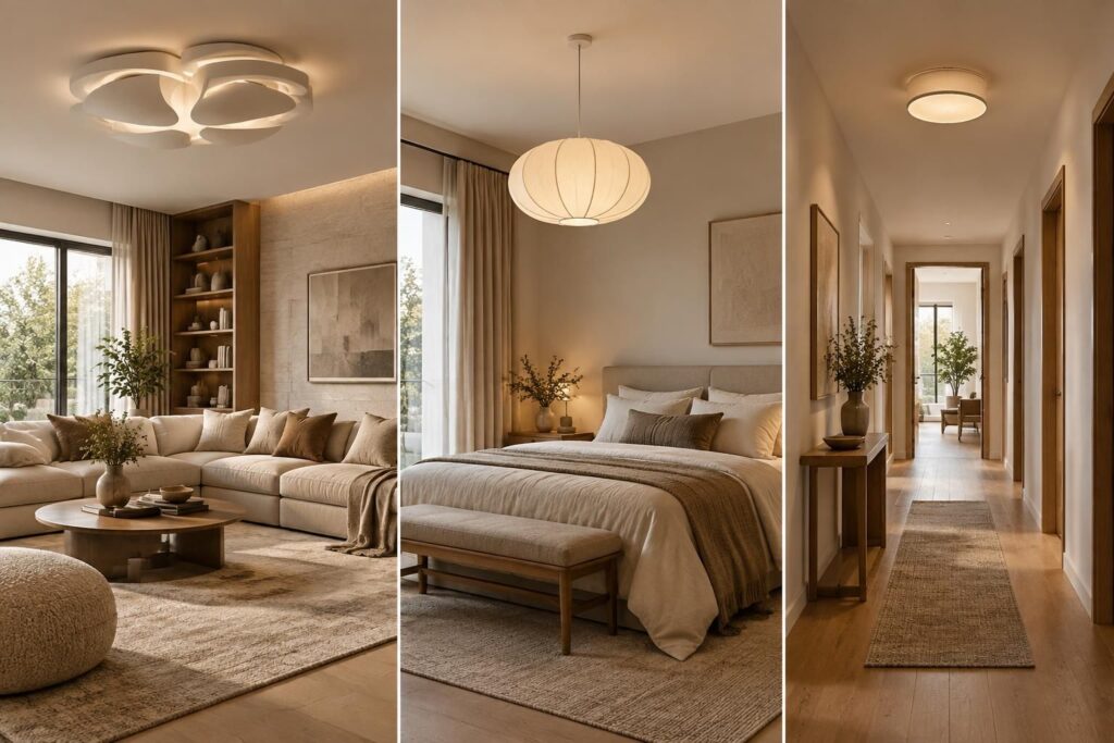Plafonnier design : idées élégantes pour salon, chambre et couloir