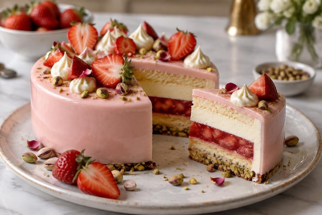 Entremet fraise : recettes gourmandes avec vanille, mascarpone et pistache